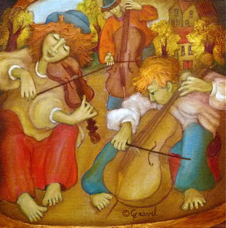 Autumn String Trio - painting by Francine Gravel