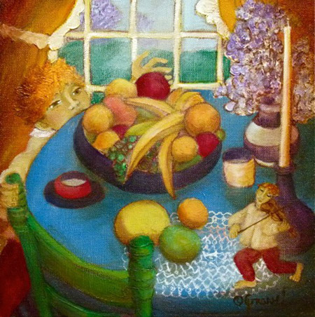 Breakfast Serenade for Willy - painting by Francine Gravel